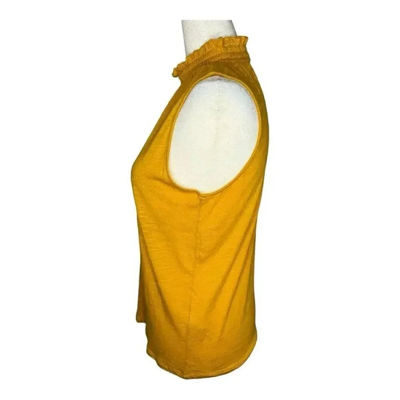 Banana Republic Women's XS Sleeveless Turtleneck Tank Top Marigold Yellow - Picture 2 of 7